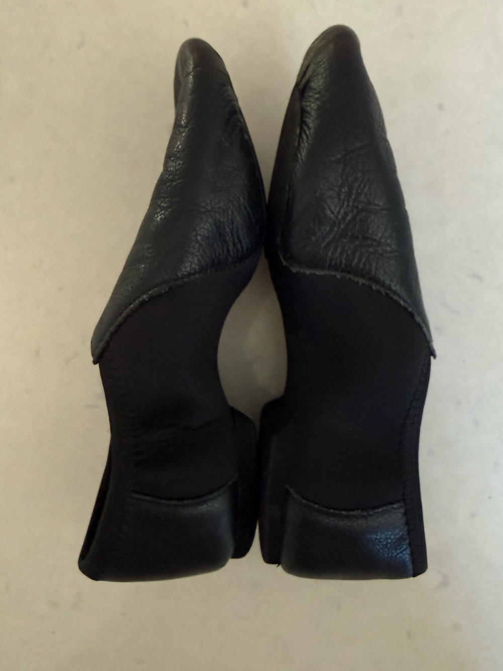 Black Leather So Danca Jazz Shoes big kid size 3/size 4